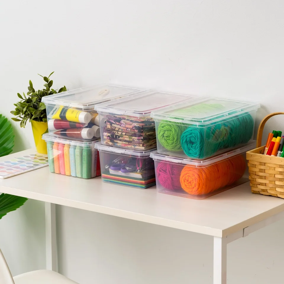 Stackable Plastic Storage Bins with Lids 20 Pack
