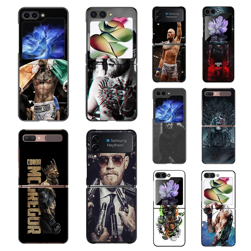 Custodia Per Telefono Per Samsung Galaxy Z Flip4 Flip3 Flip 5 4 3 Flip5 5G Conor Mcgregor King Zflip Custodia Protettiva Per Fotocamera Rigida Nera