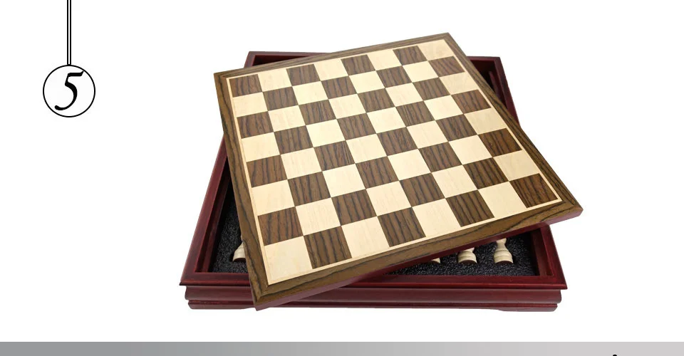 Easytoday Wooden Chess Game Set Wood Chess Pieces Short Tea Style Puzzle Chessboard Table Games High-quality (5)