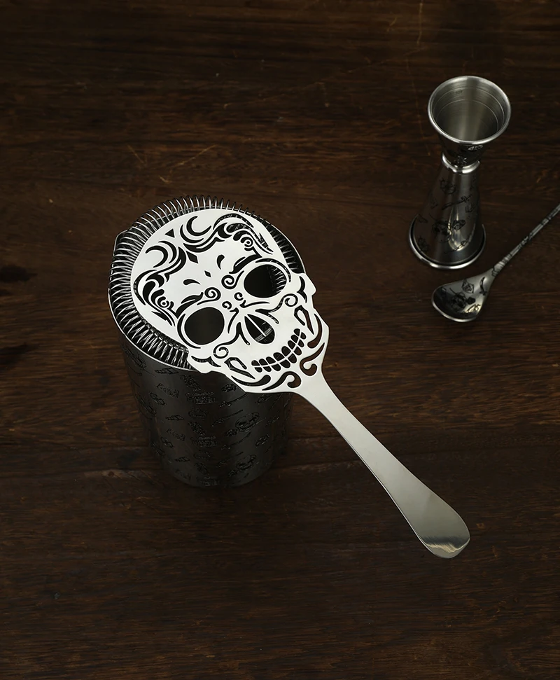 Skull Shape Bar Cocktail Strainer Stainless Steel