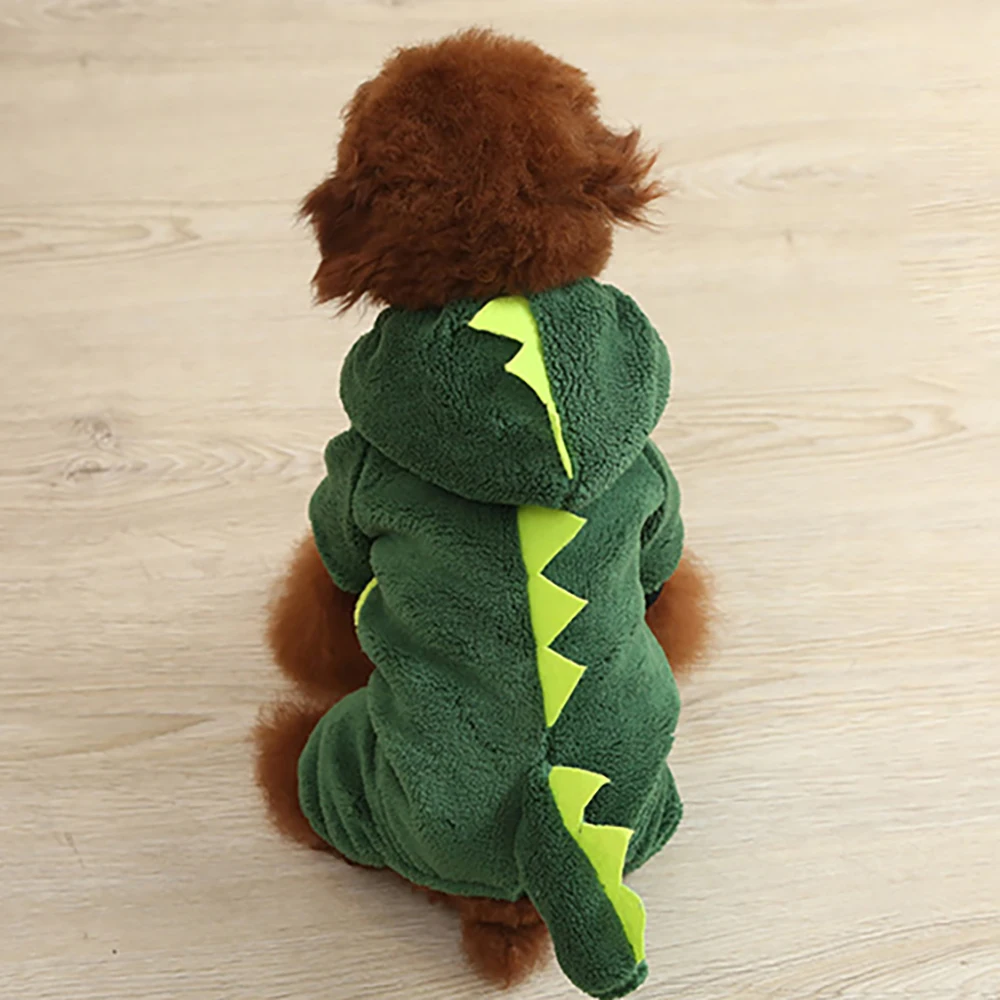 Pet Jacket Cartoon Winter Puppy Clothes Coral Velvet Pet Clothes XS-L Small Corgi Chihuahua Dinosaur Panda Elk Pet Jumpsuits Dog Sweater