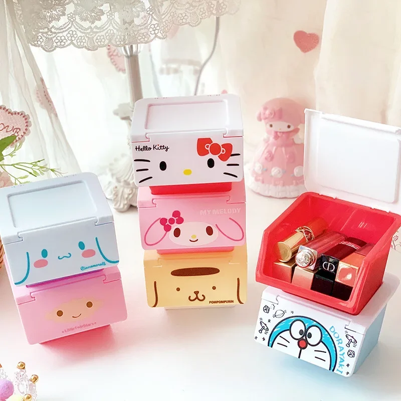 Sanrio HelloKitty Plastics Storage Box Table Top Bedroom Wardrobe
