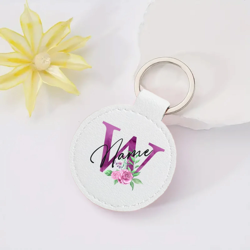 Portachiavi Con Iniziale E Paillettes A Forma Di Fiore - Regalo Per Donna, Fidanzata O Mamma (2 Pezzi)