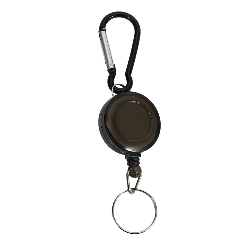 

Lot 2 Badge Holder Winder Holder Keychain Retractable Carabiner Belt Clip ID Card Card Holder-Black
