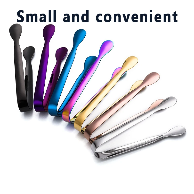 Stainless Steel Ice Cube Clip Ice Tong Bread Food BBQ Clip Barbecue Clamp Tool Bar Kitchen Accessories 10.8cm