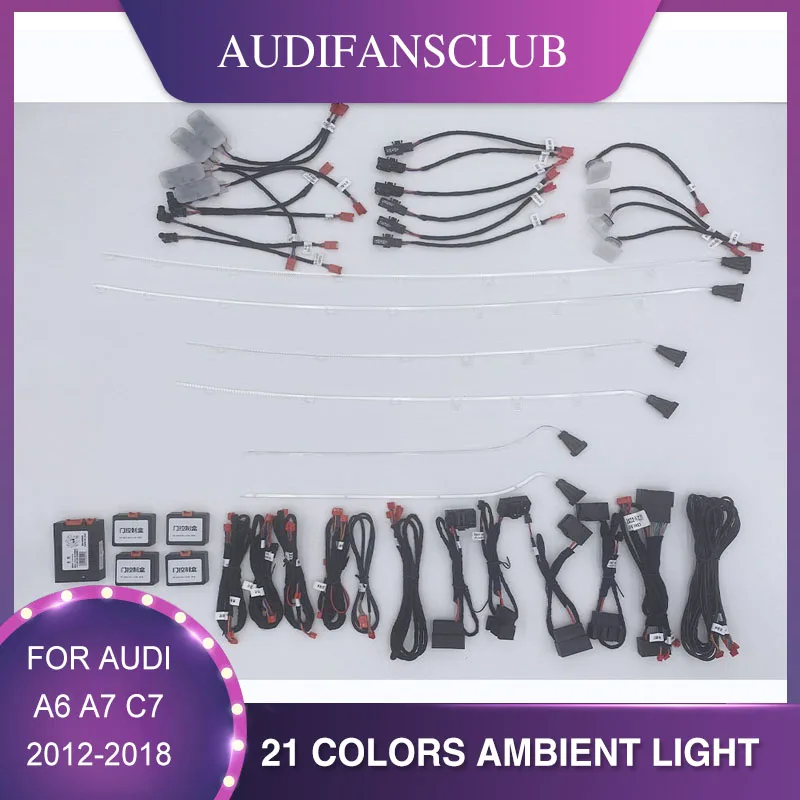 

21 Colors For Audi A6 A7 C7 PA 2012-2018 MMI Control Door Decorative Ambient Light LED Saddle Atmosphere Lamp Luminous Strip