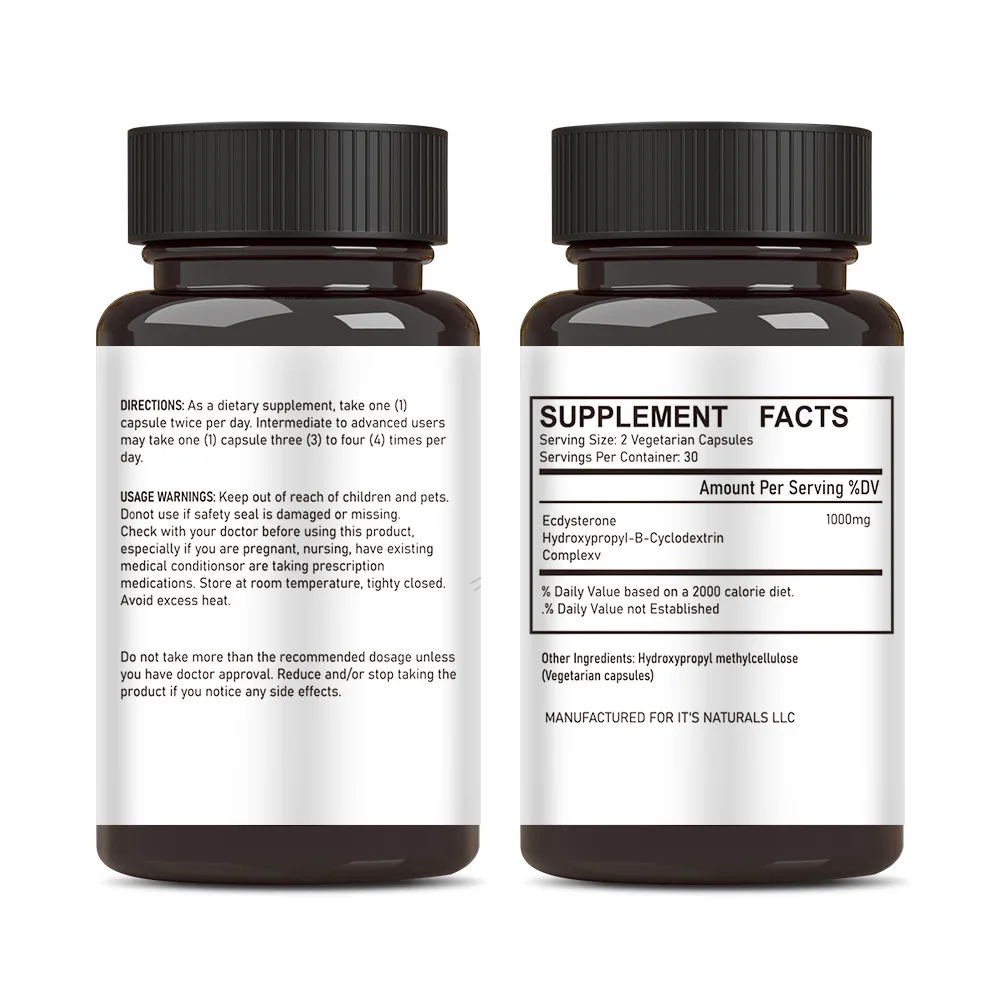 2 bottle ecdysterone capsule muscle mass develop support muscle strength increase dietary supplement