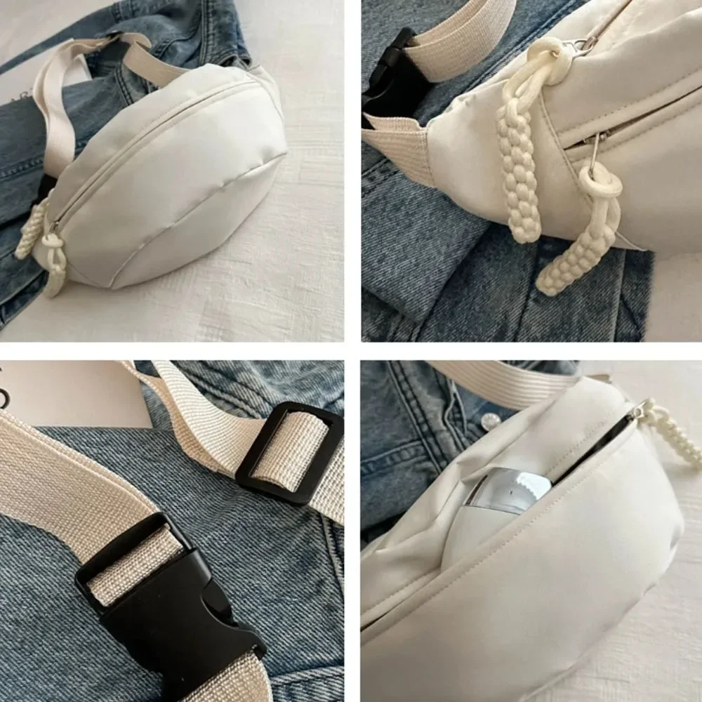 Chest Bags Banana Bag for Women Sling Crossbody Waist Pack Canvas Running Waist Bag Casual Fanny Packs Sport Half Moon Belt Bag