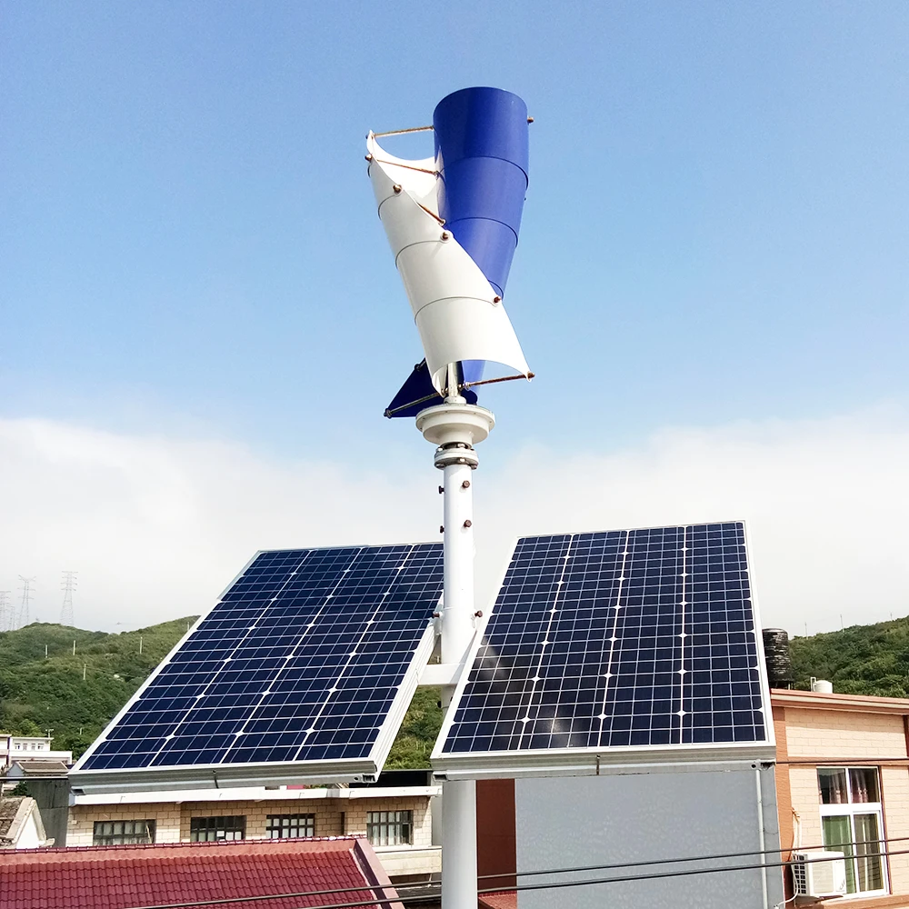 Generatori di Turbine verticali a vento a spirale 2000W 3000W 12v 24v mulino a vento a energia libera alternativa con Controller ibrido MPPT uso domestico