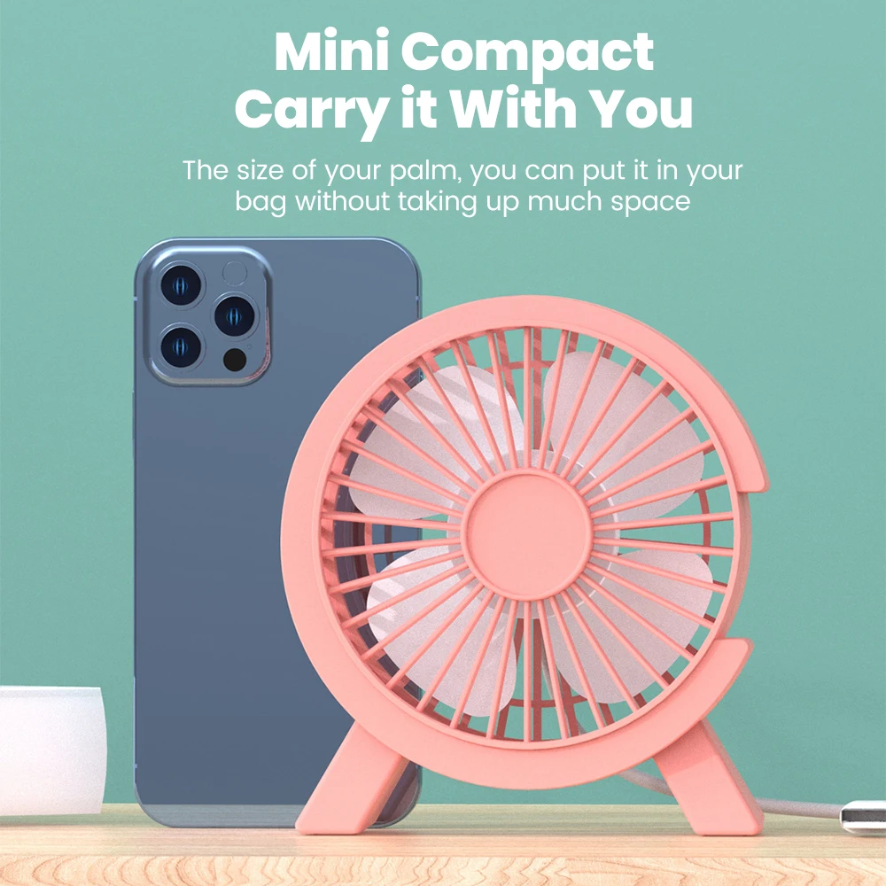 USB Mini Portable Fan Desktop Fan Silent Small Fan For Student Dormitory Computer Summer Gadget Home Office Rechargeable Fan 4