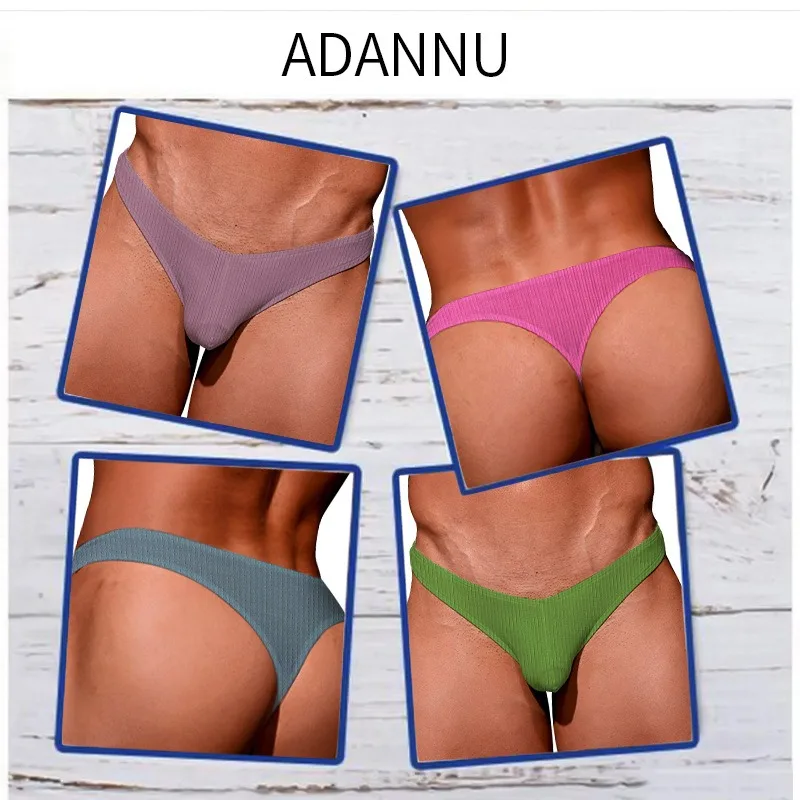 Swimwear Men's Sexy Bikini Gay G-strings Underwear Breathable Swimming Briefs Low Waist Swimsuits Summer Beach Surfing Trunks