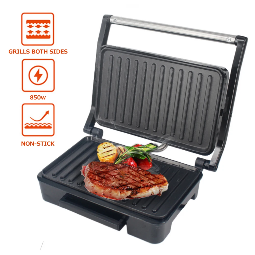 Sandwich Maker Electric Grill Steak Machine Panini Maker Household Stainless Steel 850W Nonstick Pan Barbecue Breakfast Machine 3