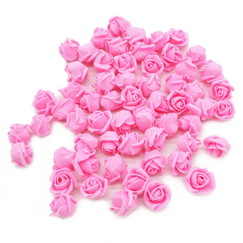 Artificial flowers 50/100/200Pcs 2cm mini foam rose for bear DIY craft gifts
