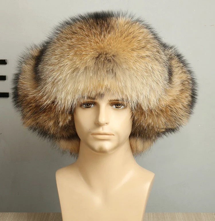 Full Hair Fox Mao Leifeng Hat Men And Women Earmuffs Keep Warm Thickening Northeast Overlord Hat Genuine Leather Real fur mens mad bomber hat