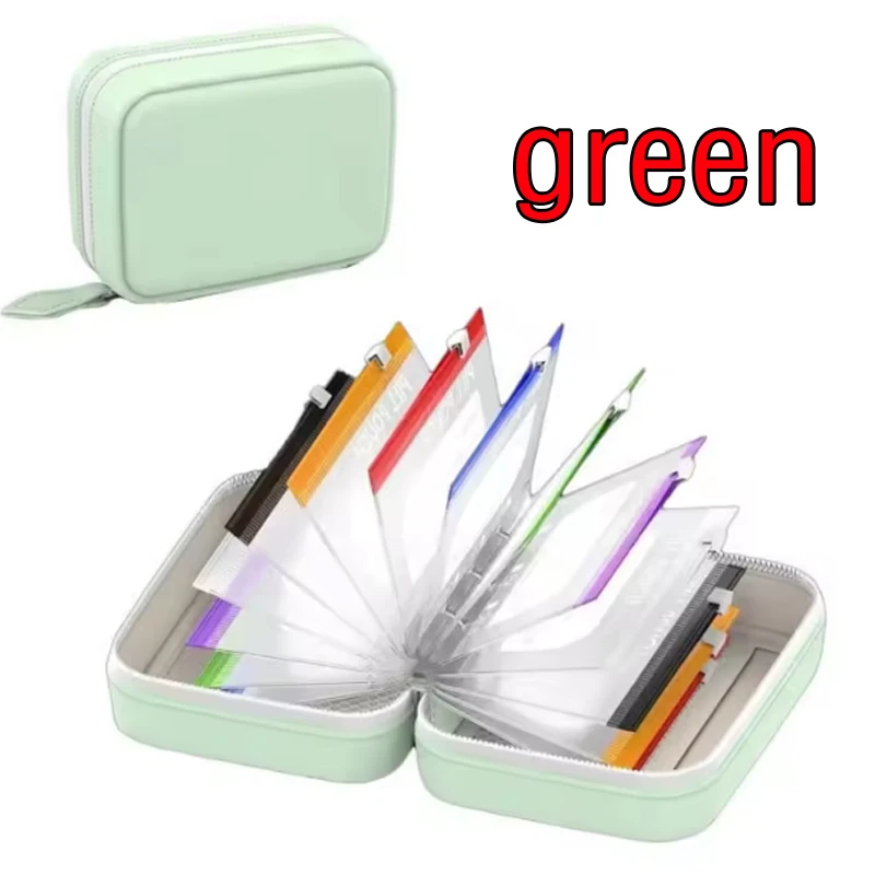 Waterproof Travel Medicine Organizer Bag with 14 Zippered Pouches