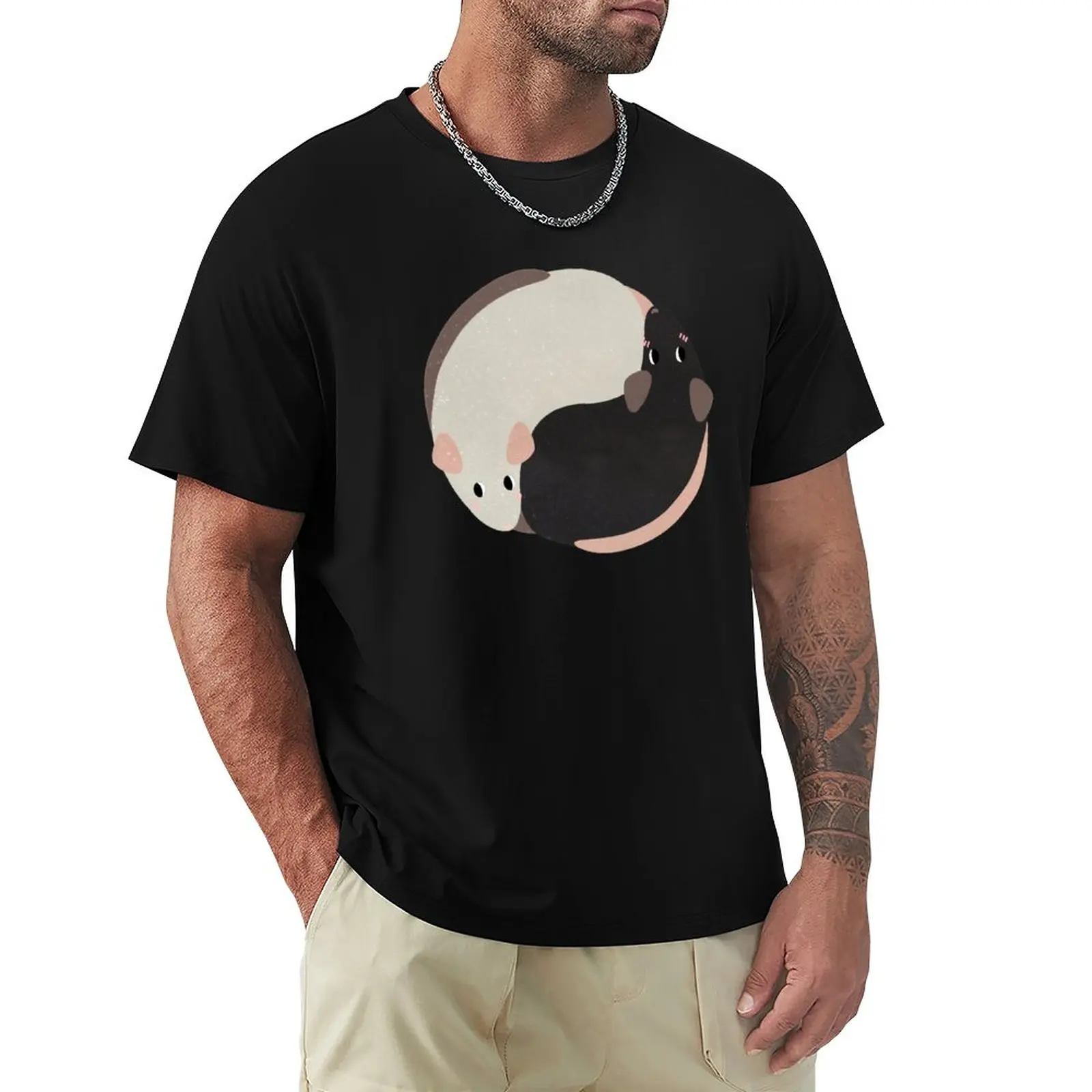 

Yin Yang Rats T-Shirt hippie clothes anime cute tops Men's t-shirts
