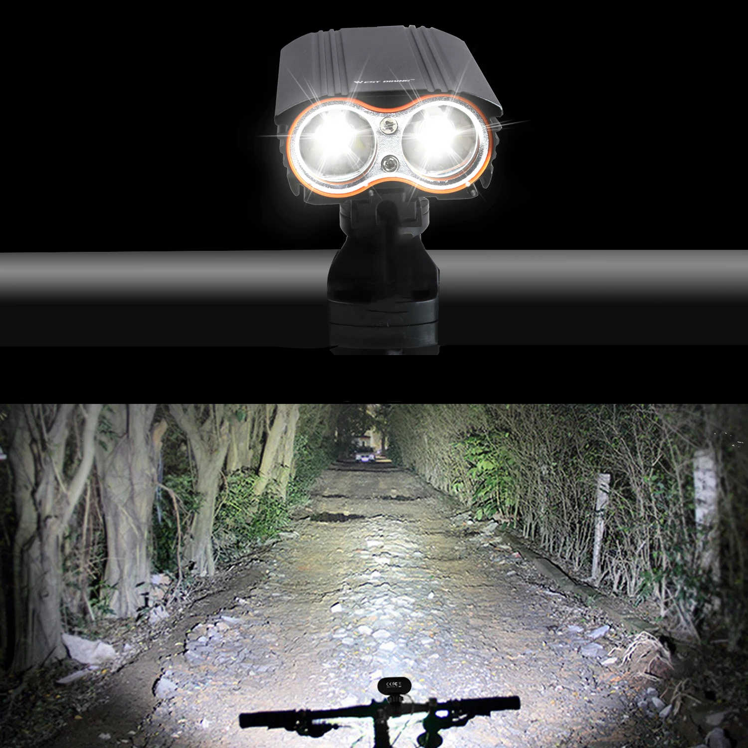 WEST BIKING 1600 Lumens Bicycle Lights LED Bulb Waterproof Bicycle Front Light USB Charging Flashlight Cycling Lamp Bike Light