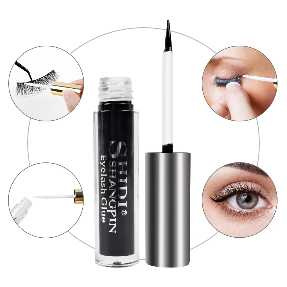 Waterproof Strong Adhesive Eyelash Glue Quick Dry False Eye Lashes Glue Latex Free Clear Black Color Makeup Eyelashes Extension