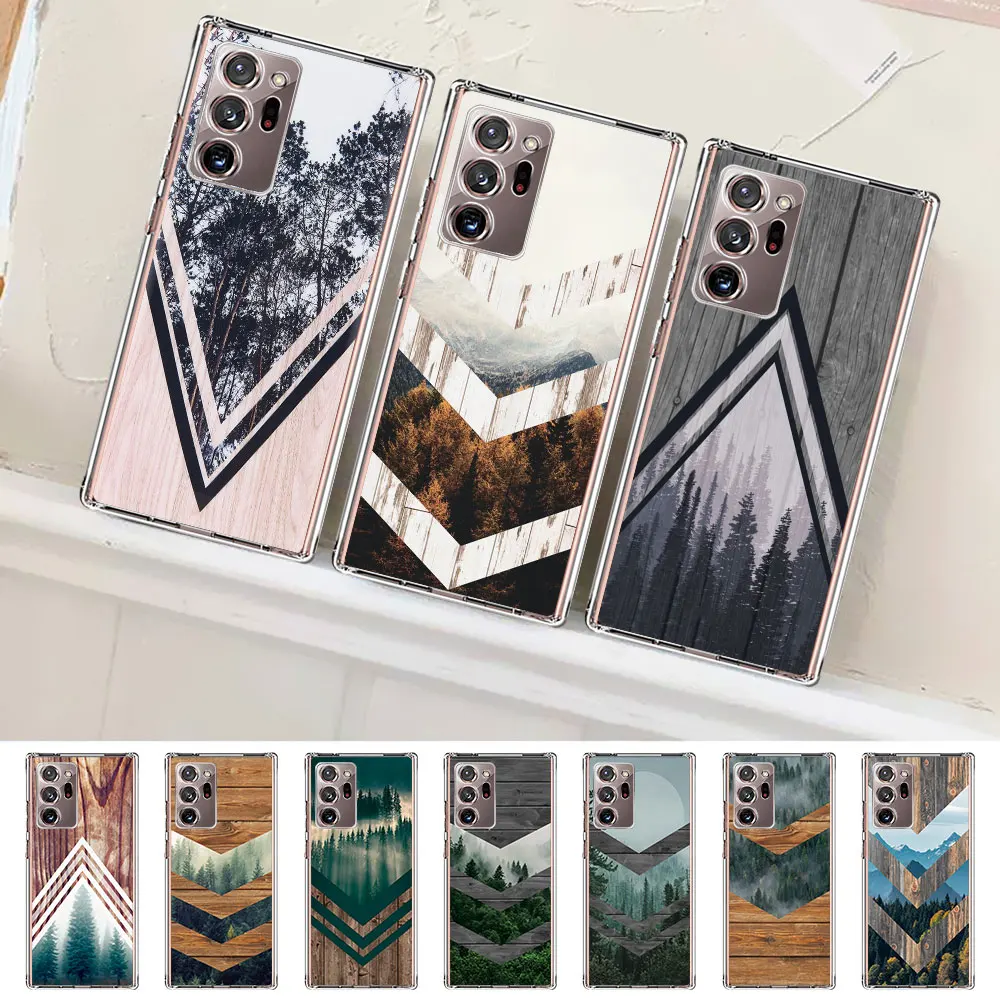 Forest Geometry Wood Nature Cover Per Samsung Galaxy Note 20 Ultra 5G 10 Plus 9 8 Custodia In Tpu Trasparente S23 S22 Ultra 5G