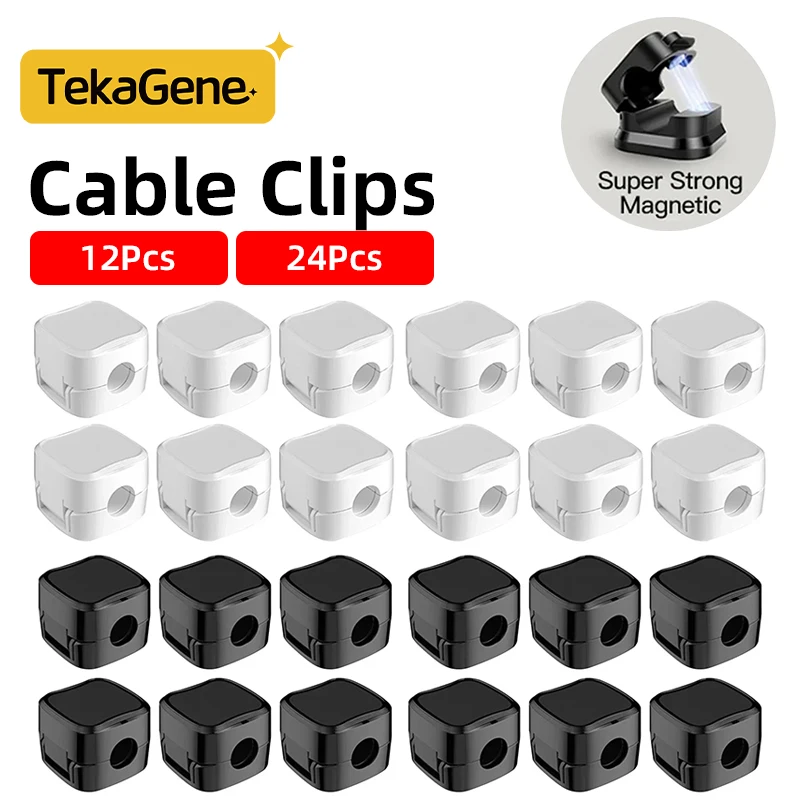 Cable Organizer 24/6PCS Magnetic Mini Cable Organizer Clips USB Charging Clips Manager Cord Holder Winder Wall Mounted Hook In Home