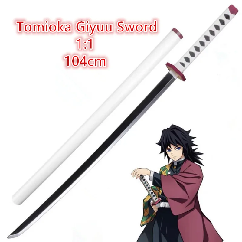 Amante 1:1 demônio slayer espada arma cosplay rengoku kyoujurou fogo branco  sowrd ninja faca madeira prop modelo brinquedo 80cm