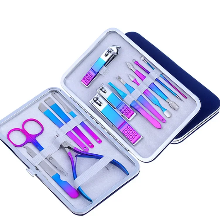 Nail Clipper Set Colorful Manicure Cutters Stainless Steel for Household Pedicure