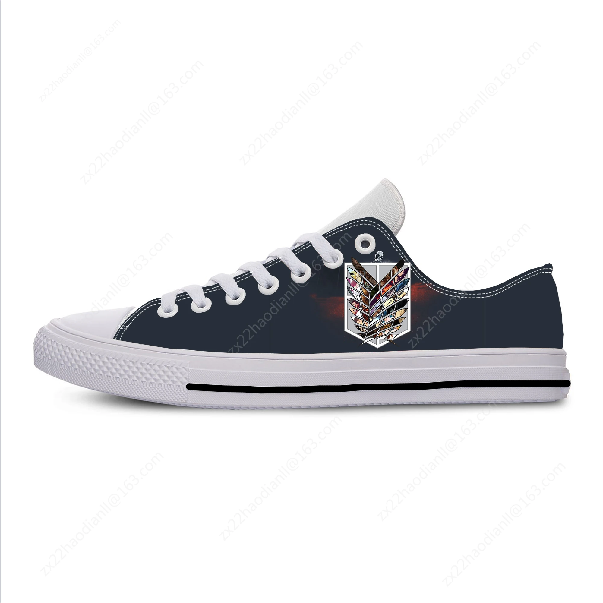 Anime Manga Attack on Titan Wings Of Freedom Funny Casual Cloth Shoes Low Top Lightweight Breathable 3D Print Men Women Sneakers