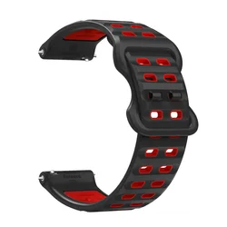 Silicone Bracelet Wrist Strap - 22mm Universal (Black red)
