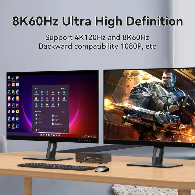 HDMI Displayport KVM переключатель 2 PC 2 монитора 8K/60Hz 4K/120Hz алюминиевый KVM переключатель подходит для 2 компьютеров с общим доступом 2 Monit 5