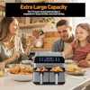 XL 9.5 Quart Dual-Basket Air Fryer with 8 Preset Cooking Functions Versatile Smart Cooker Baking Roasting Reheating Large 6