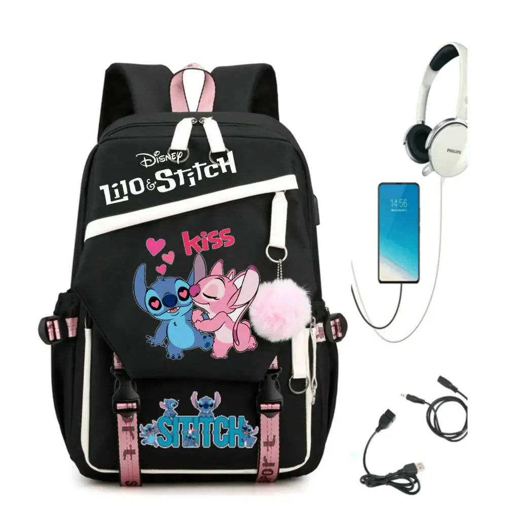 Lilo And Stitch Backpack Multi-pocket Women School Bags Quality Youth Waterproof Mochilas for Teens Girls Boys School Bag