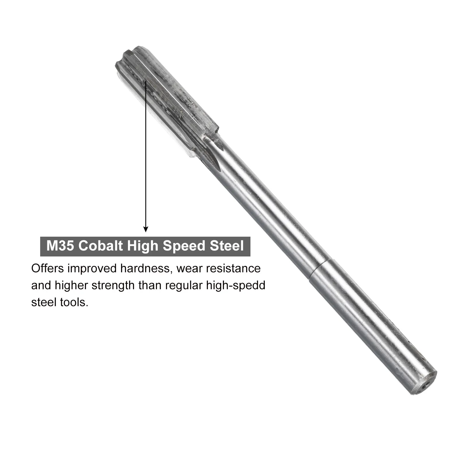 Chucking Reamer 2.5mm-13mm H7 Machine Reamer Straight Flute M35 High Speed Steel Reamer Bit for Steel Aluminum Plastic Wood 3