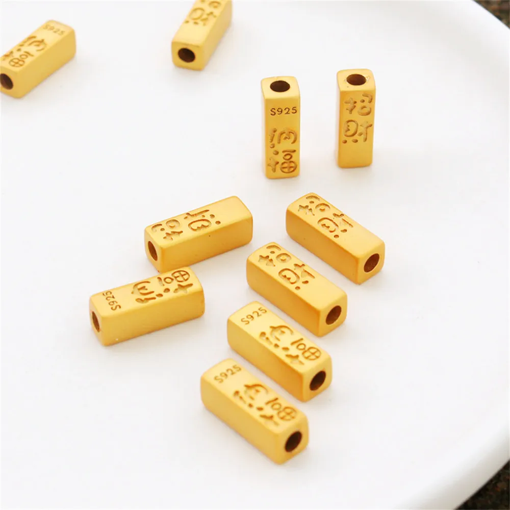 

Large Hole Square Column Shape 18K Gold Plated Spacer Beads for DIY Jewelry Making Components Bracelets Accessories