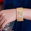 CWWZircons Luxury Statement Chunky Cubic Zirconia Pave Wide Big Bridal Wedding Cuff Bangles for Women Dubai Gold Color BG067 5