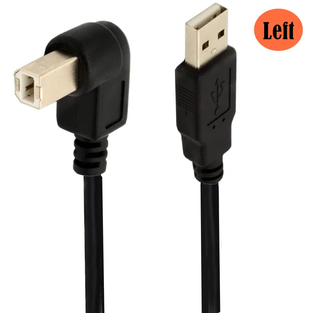 상하좌우 USB 2.0 A 수-USB B 수, B 타입 BM 90 도 BM 앵글 케이블 코드, 하드 디스크 박스 프린터 스캐너용