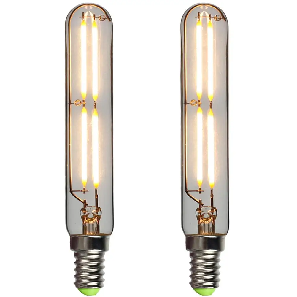 2PCS Tubular LED Bulbs T20 Vintage Long Filament Light Bulb E12 E14 Dimmable Edison Retro Lamps For Chandelier Pendant Light 1w 2w tubular led bulbs t20 t6 vintage long filament light bulb e12 e14 dimmable edison retro lamps for chandelier pendant light