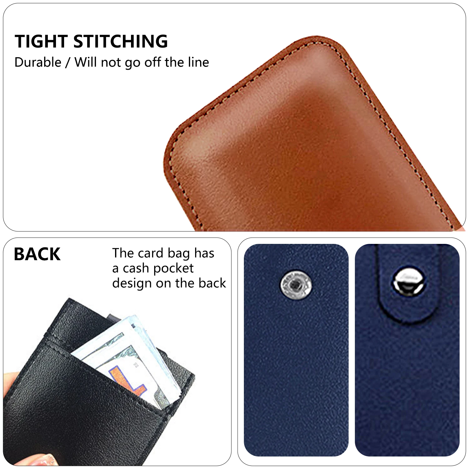 Sleek Leather Card Sleeve Wallet – Holds Up to 5 Cards