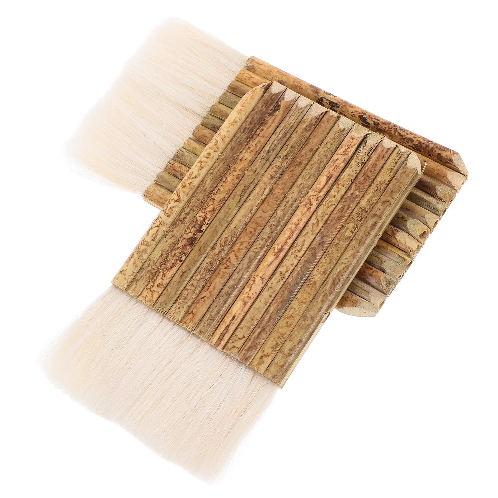 2 Pcs Bamboo Tube Soft Bristle Brush Painting Sheep Hair Hake Wool for Watercolor Pottery Brushes 5