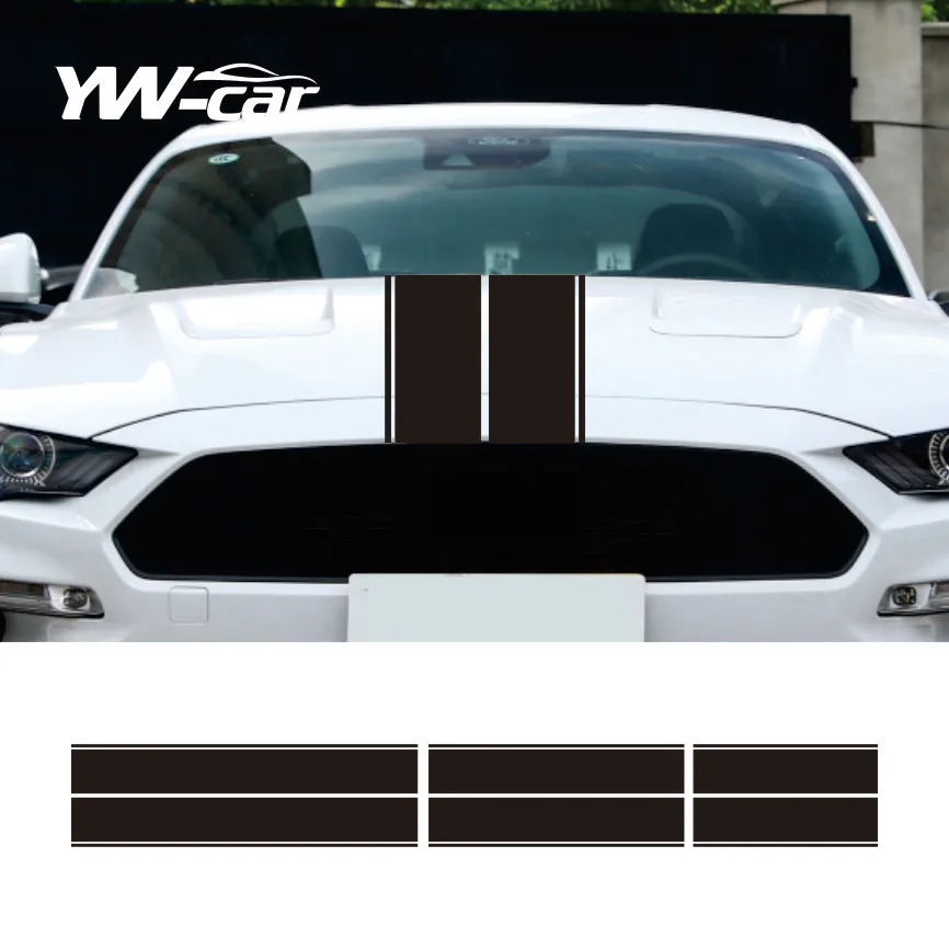 Per Ford Mustang Ecobosst Shelby Gt Car Hood Roof Tail Adesivi In Pvc Stripes Styling Vinyl Film Decor Decalcomanie Set Accessori Auto