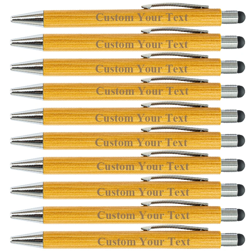 Ballpoint Pen Personalized Engraved Bamboo Customize Company Baby Shower Baptism School Wedding Gift Decoration