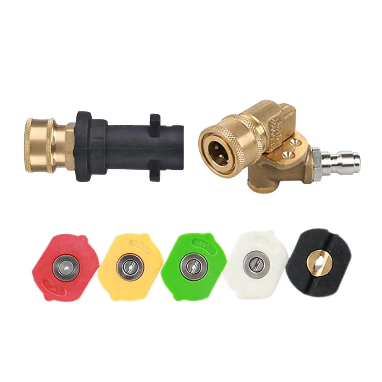 

Pressure Washer Adapter Set 1/4in Quick Connect Fitting Set 7 Gear Connector 5000PSI Pressure for Plant Watering Car Washing
