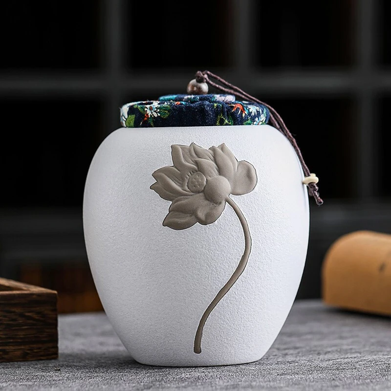 

Handmade Ceramic Tea Storage Jar Retro Creative Coffee Beans Organizer Chinese Style Sugar Spice Bottle Kitchen Storage Gifts
