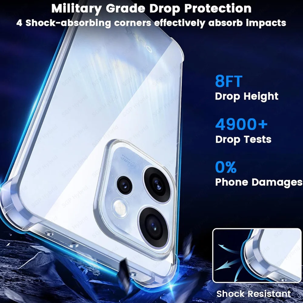 Transparent Shockproof Case with Camera Protection