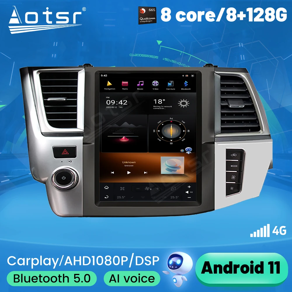 

G6 Tesla Screen For Toyota Highlander 2014-2018 Android Car Radio 2Din Stereo Receiver Autoradio Multimedia Player GPS Navi Unit