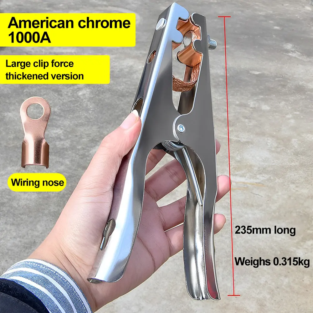 300 500 800 1000 Amp Welding Machine Ground Clamp Welding Ground Wire Clamp for MIG MMA TIG ARC Welder and Cutter Machine Tools