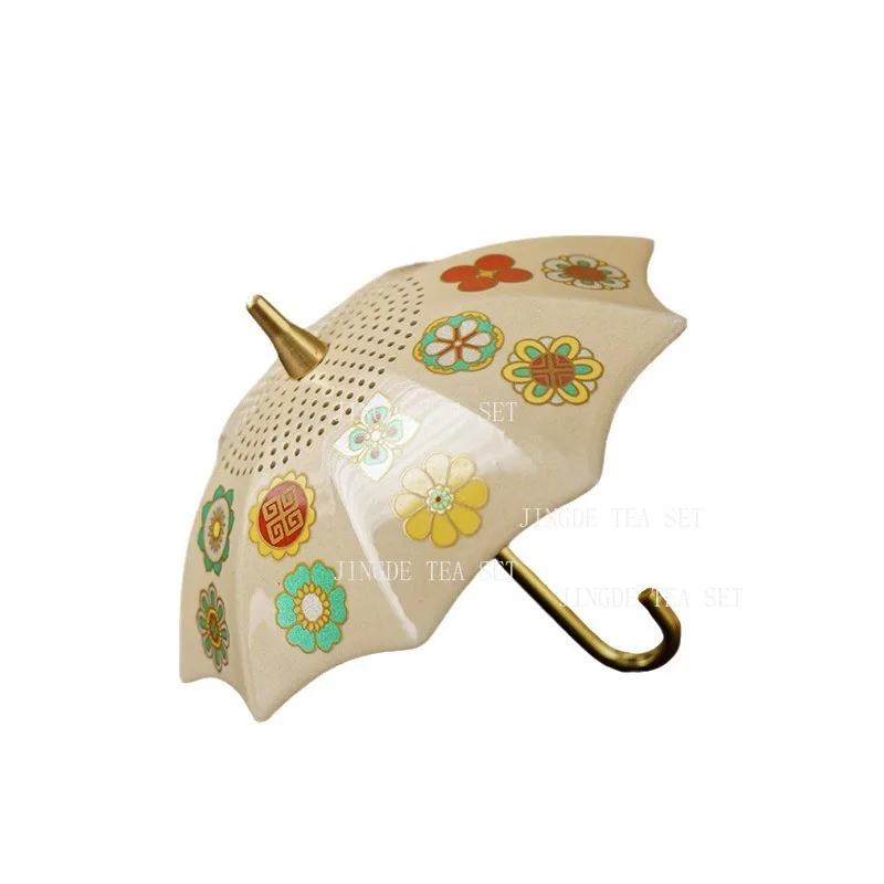 Ceramic Umbrella Tea Filter Set Creative Tea Separation Filter Home Desktop Decoration Ornaments Tea Ceremony Accessories