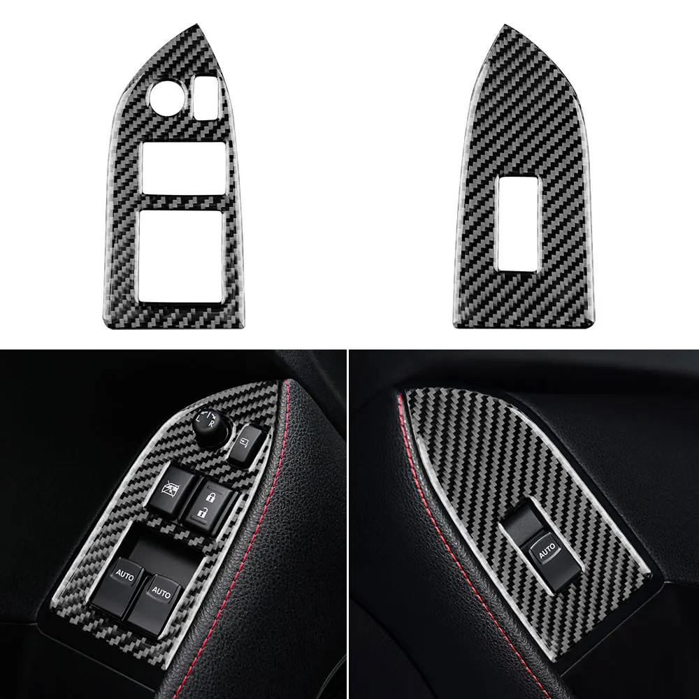 

2 шт. для Subaru BRZ, Toyota GT86 2012-2020, аксессуары, кнопки переключателя окон автомобиля, наклейка на корпус, наклейка из углеродного волокна для интерьера LHD RHD