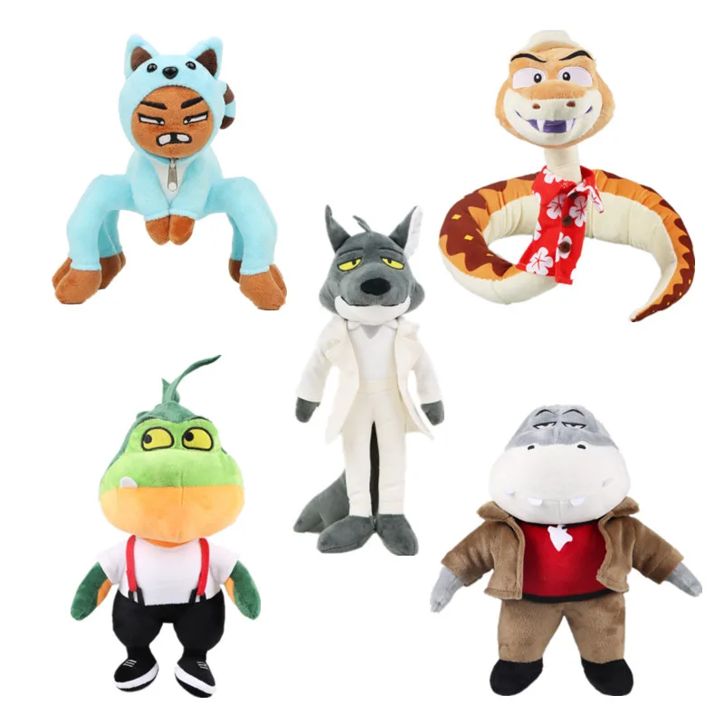 The Bad Guys Cartoon Animal Plush Doll Mr. Wolf Mr. Snake Mr. Shark Mr. MS. TARANTULA KAWAII Peluche Children's Gift