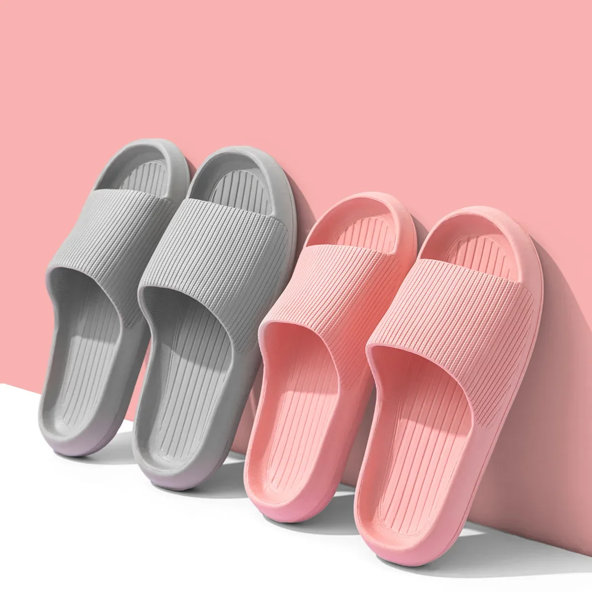 New Fashion Men Women Home Slippers Casual Flip Flops Comfortable Flats Bathroom Non Slip Shoe Couples Summer Beach Sandals