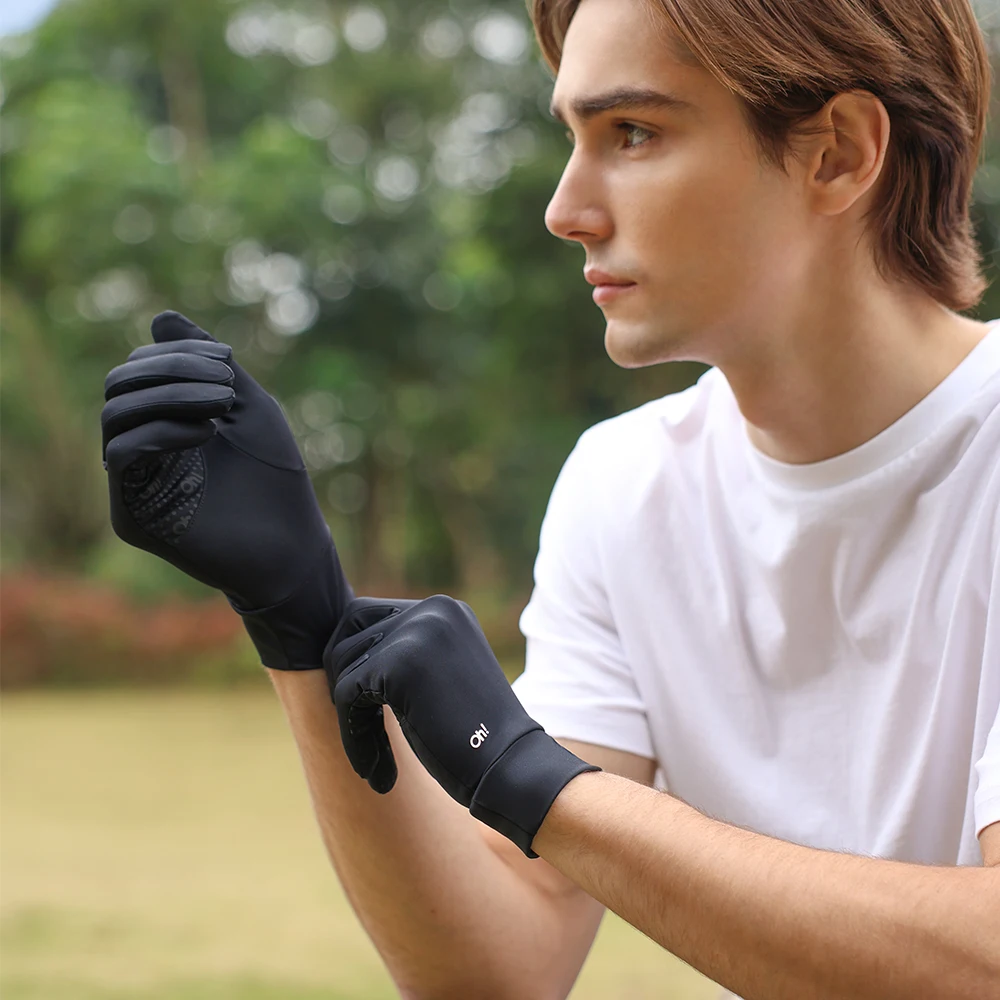 OhSunny Men Gloves Sun Protection Fingerless Mittens Anti-UV UPF50+ Cooling Fabric Sunscreen Breathable Outdoor Camping Driving
